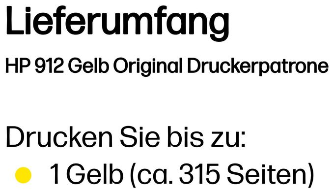 originale Druckerpatronen Gelb 2,9 ml Nr.912 