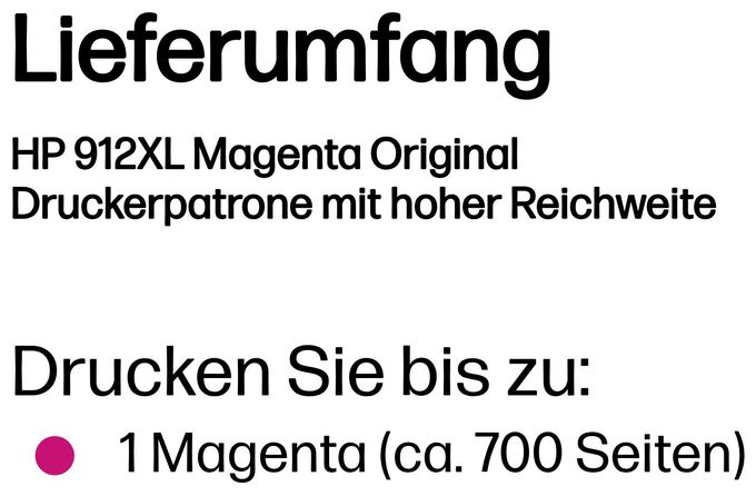 originale Druckerpatronen Magenta 9 ml Nr.912XL 