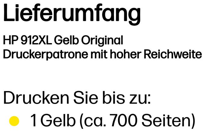 originale Druckerpatronen Gelb 8,5 ml Nr.912XL 