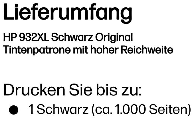 originale Druckerpatronen Schwarz 22,5 ml 1000 Seiten Nr.932XL 