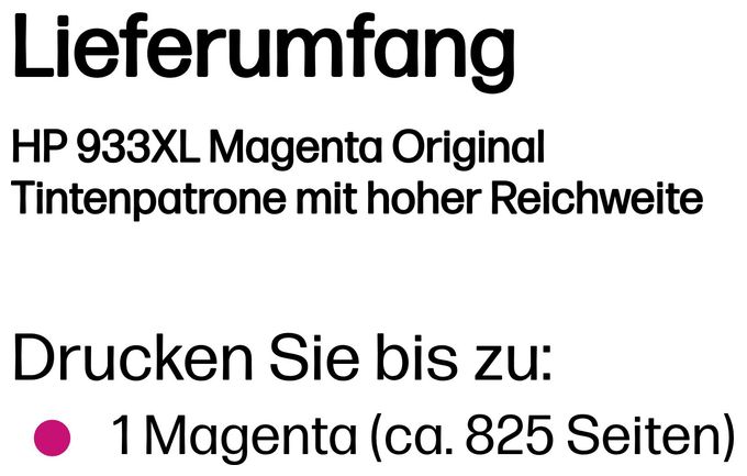Druckerpatronen Magenta 9 ml Nr.933XL 