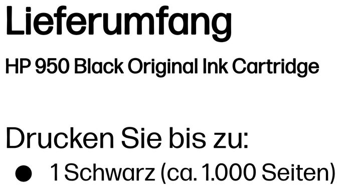 originale Druckerpatronen Schwarz 1000 ml 1000 Seiten Nr.950 