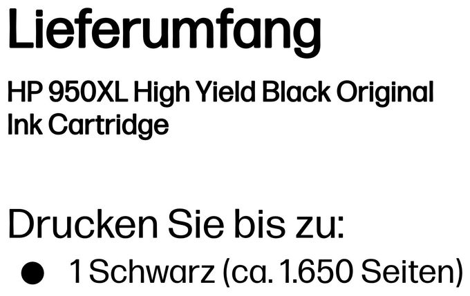Druckerpatronen Schwarz 53 ml 1650 Seiten Nr.950XL 