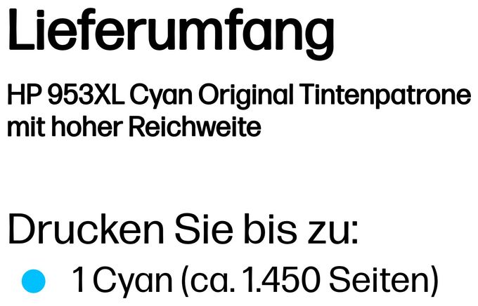 Druckerpatronen Cyan 18 ml Nr.953XL 