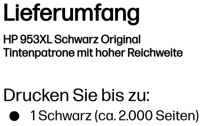 Druckerpatronen Schwarz 42,5 ml 2000 Seiten Nr.953XL 