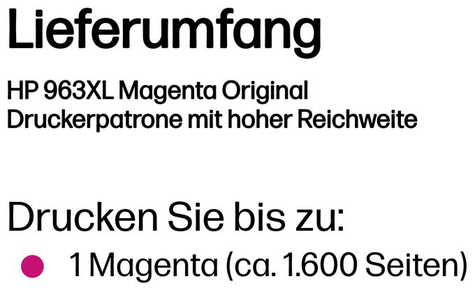 originale Druckerpatronen Magenta 23,25 ml Nr.963XL 