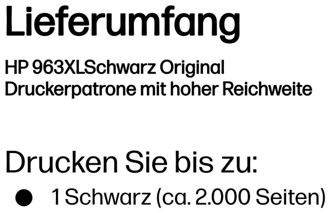 originale Druckerpatronen Schwarz 47,86 ml 2000 Seiten Nr.963XL 