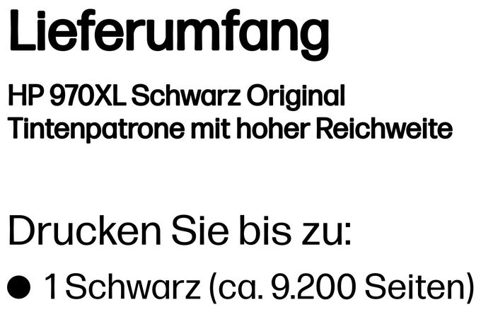 originale Druckerpatronen Schwarz 173,5 ml 9200 Seiten Nr.970XL 