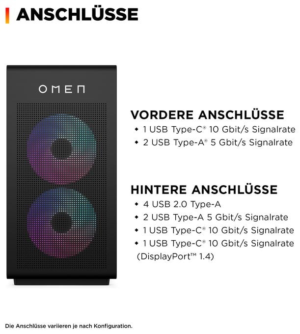 PC 4,7 GHz AMD Ryzen 7 32 GB Ram 1 TB SSD Windows 11 Home NVIDIA GeForce RTX 5070 Ti Omen 35L Gaming Desktop GT16-1671ng 