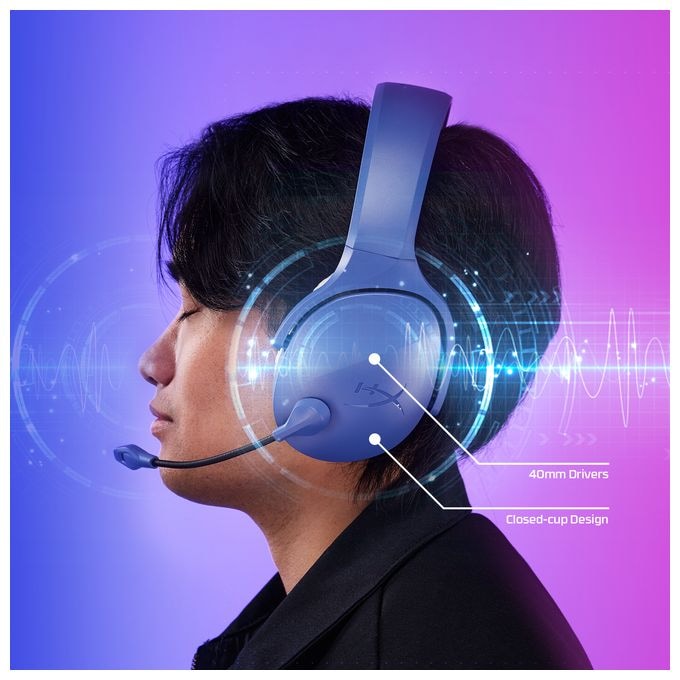 Over Ear Bluetooth Kopfhörer kabellos USB Typ-A  Cloud Jet Wireless Gaming-Headset (Blau) 