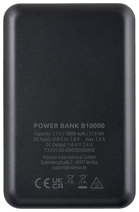 10000 mAh Powerbank USB Typ-C  B10000 (Schwarz) 