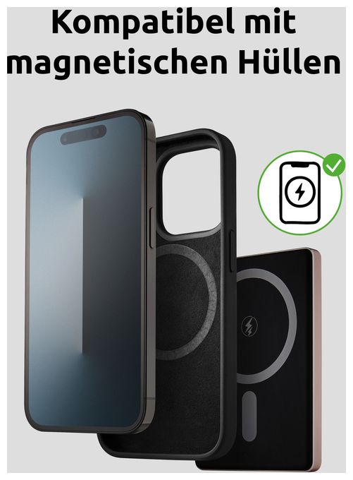 MW5000 Magnetische Powerbank 5000 mAh – MagSafe kompatibel, Wireless Charging 15W, USB-C PD 20W, Flach & Kompakt – Geprüft in Deutschland – Rosé 