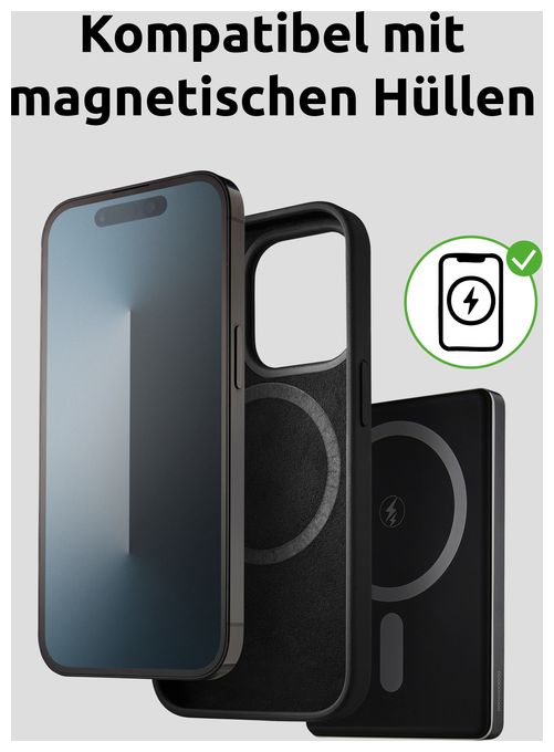 MW5000 Magnetische Powerbank 5000 mAh – MagSafe kompatibel, Wireless Charging 15W, USB-C PD 20W, Flach & Kompakt – Geprüft in Deutschland – Grau 