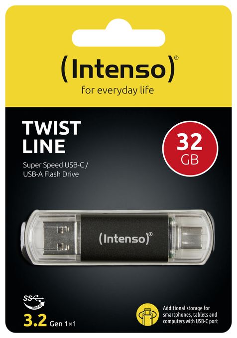USB Type-A / USB Type-C Stick 32 GB  Twist Line (Anthrazit) 