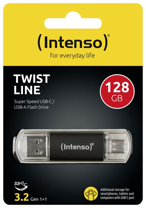 USB Type-A / USB Type-C Stick 128 GB  Twist Line (Anthrazit) 