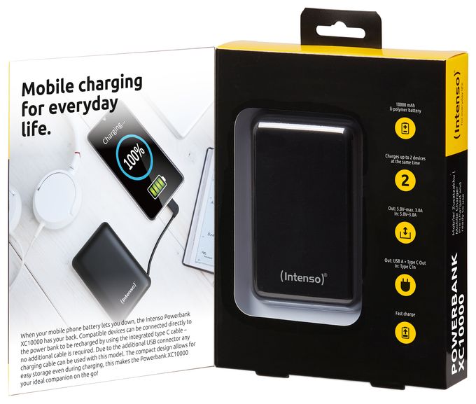 10000 mAh Powerbank USB Typ-C  XC (Schwarz) 