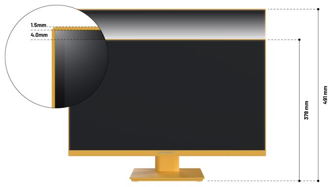 Full HD Monitor 60,5 cm (23.8 Zoll) 16:9 0,5 ms 300 cd/m²  JN-I238FHD120F-HSP-YE (Gelb) 