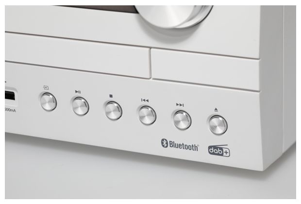 Heim-Audio-Mikrosystem DAB, DAB+, FM 50 W Bluetooth  M-820DAB (Weiß, Holz) 