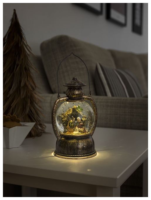 Warmweiß Batterie/Akku 3499-000	LED Kugellaterne Weihnachtskrippe 