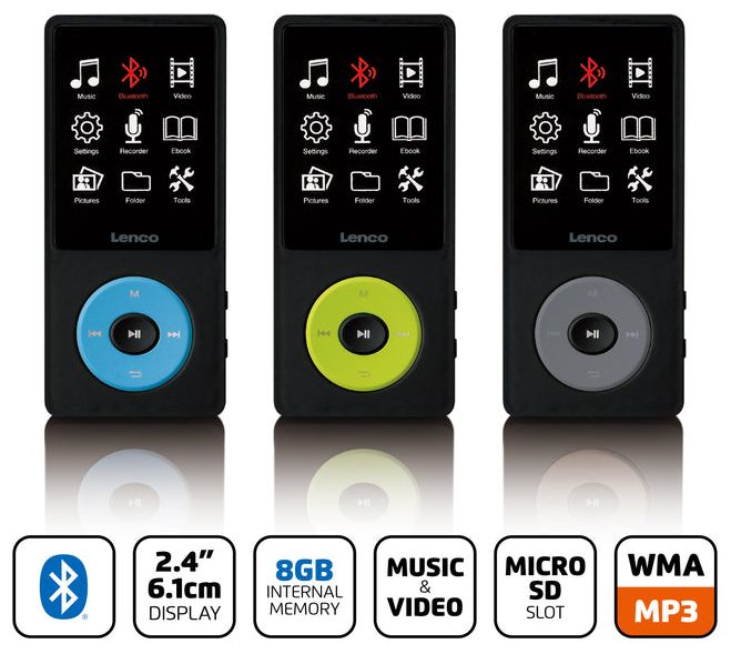 MP3 Spieler 8 GB  Xemio-860 (Schwarz, Limette) 