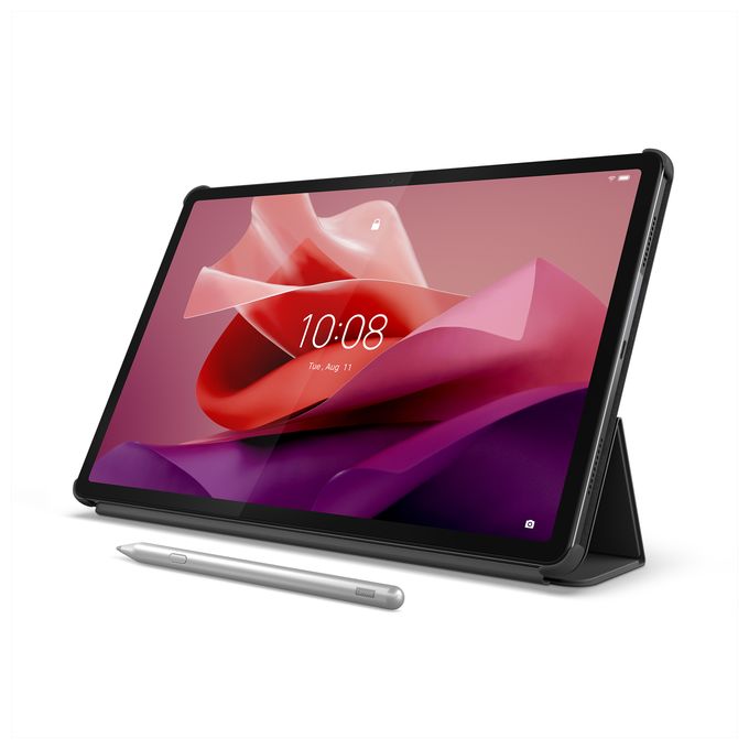 Folio aus Kunststoff für Lenovo Tab P12 bis 32 cm (12.6") (Grau) Folio Case 