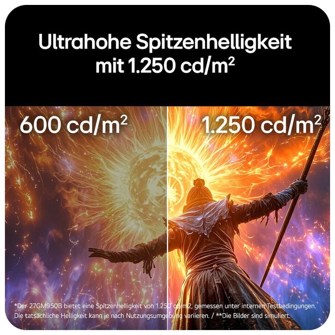Monitor 68,6 cm (27 Zoll) 16:9 1 ms 750 cd/m²  27GM950B-B.AEU (Schwarz) 
