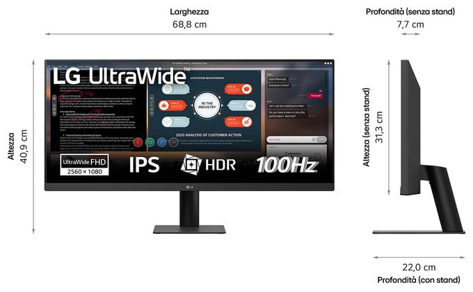 WFHD Monitor 73,7 cm (29") 21:9 5 ms 350 cd/m²  29U511A-B (Schwarz) 