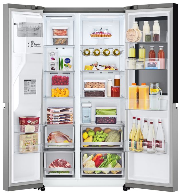 Side-by-Side Kühl-/ Gefrierkombination 416 l / 219 l 350 kWh NoFrost 1790 mm x 913 mm  GSGV81PYLL (Silber) 