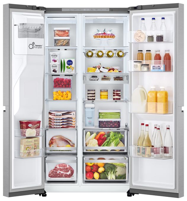 Side-by-Side Kühl-/ Gefrierkombination 404 l / 219 l 175 kWh NoFrost 1790 mm x 913 mm  GSLE91MBAB (Edelstahl) 