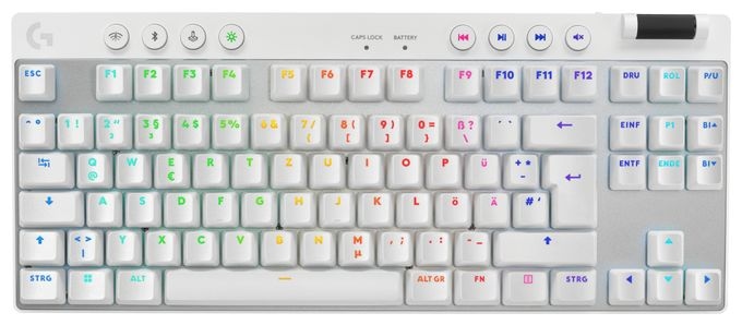 RGB-LED Gaming Tastatur RF Wireless + Bluetooth 2.4 GHz  Pro X TKL (Weiß) 