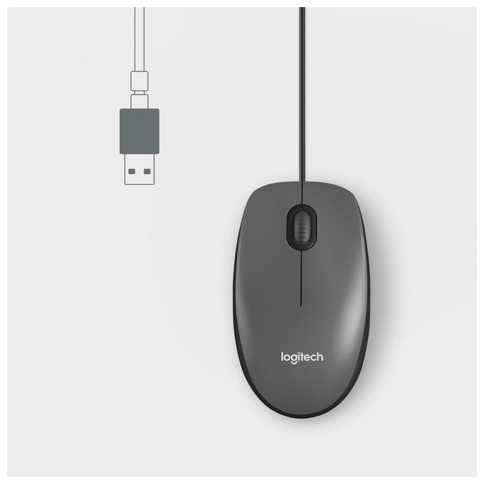 1000 DPI Büro Maus Optisch  M100 (Schwarz) 
