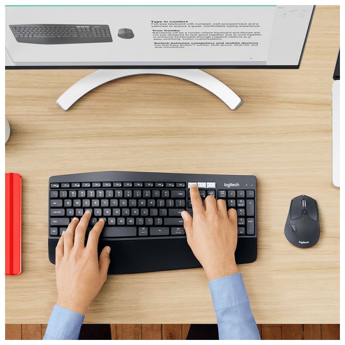 Universal Tastatur RF Wireless + Bluetooth 2.4 GHz  MK850 (Schwarz) 