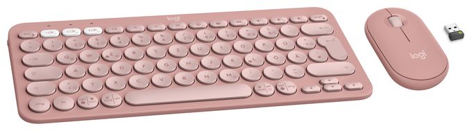Universal Tastatur RF Wireless + Bluetooth  Pebble 2 Combo (Pink) 