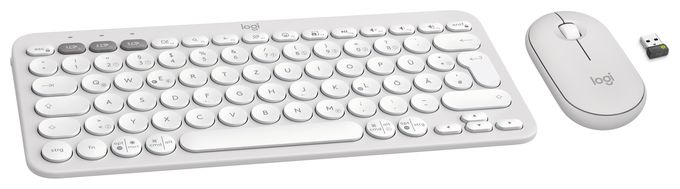 Universal Tastatur RF Wireless + Bluetooth  Pebble 2 Combo (Weiß) 