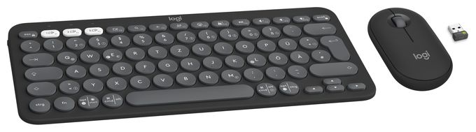Universal Tastatur RF Wireless + Bluetooth  Pebble 2 Combo (Graphit) 