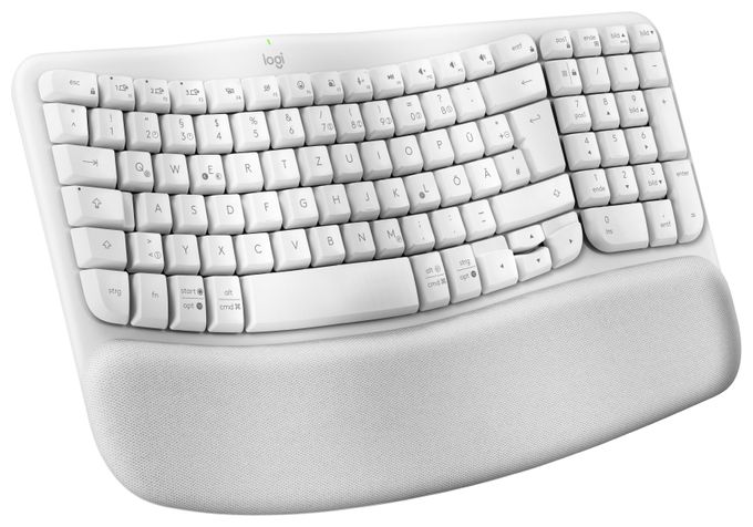 Büro Tastatur RF Wireless + Bluetooth 2.4 GHz  Wave Keys (Weiß) 