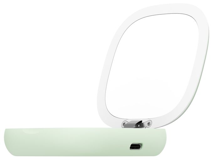 4000 mAh Powerbank USB Typ-C Kabelloses Laden  Schminkspiegel mit (Mint) 