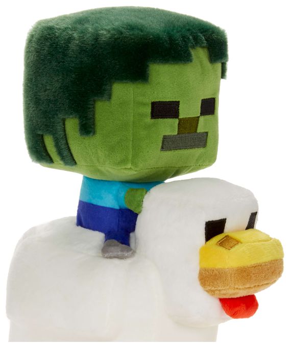 Minecraft Hühnerjockey-Zombie Spielzeug, ca. 20 cm große weiche Figur, vom Videospiel inspirierter Charakter 