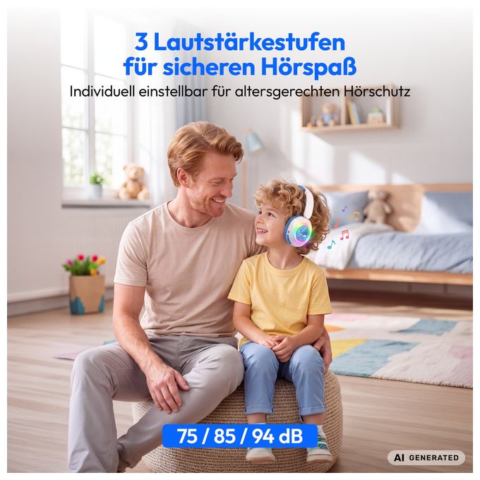 Bluetooth Kopfhörer kabelgebunden/kabellos USB Typ-C  LIFE HE-1 (Weiß/Blau) 