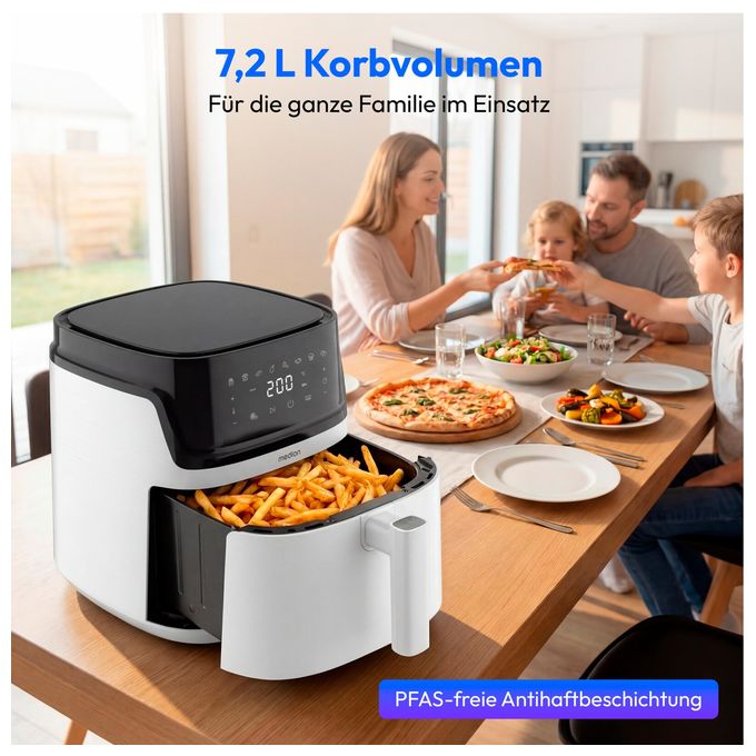 Heißluftfritteuse 7,2 l 1650 W  Life P15 XL (Weiß, Schwarz) 