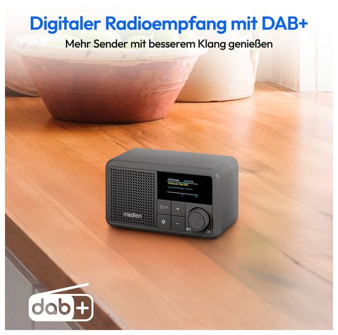 Bluetooth DAB+, UKW Radio Tragbar IPX1  Life S66822 (Grau) 