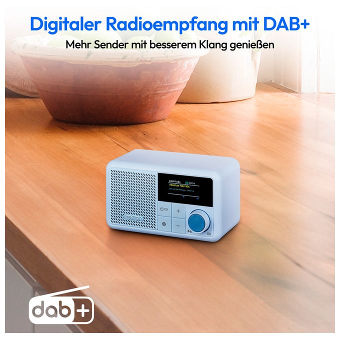Bluetooth DAB+, UKW Radio Tragbar IPX1  Life S66822 (Aqua-Farbe) 