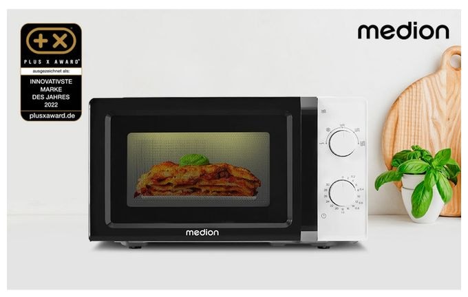 Freistehende Mikrowelle 700 W Größe: klein 5 Stufen  MD11475 (Schwarz, Weiß) 