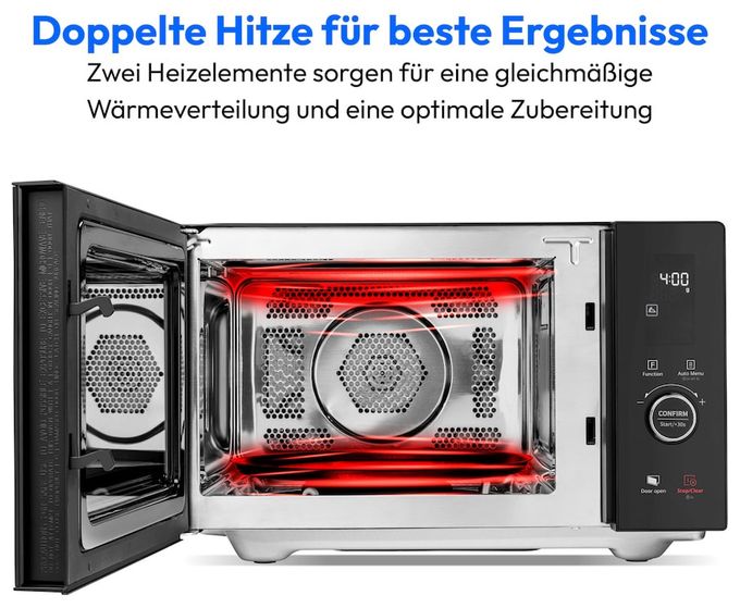 Freistehende Mikrowelle 900 W Größe: mittel 10 Stufen Grill  MD12041 (Schwarz) 