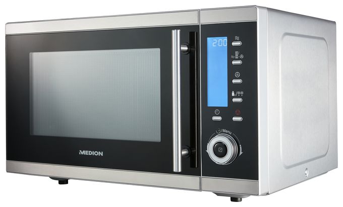 Freistehende Mikrowelle 900 W Größe: mittel 11 Stufen Grill  MD15501 (Schwarz, Edelstahl) 