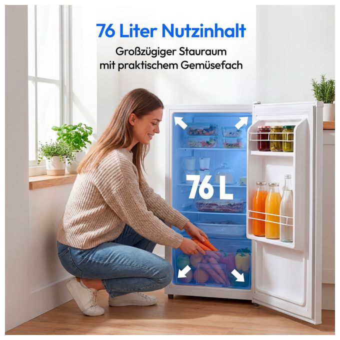 / 76 l Kühlschrank freistehend EEK: E 84 kWh Jahr  MD370009 (Weiß) 