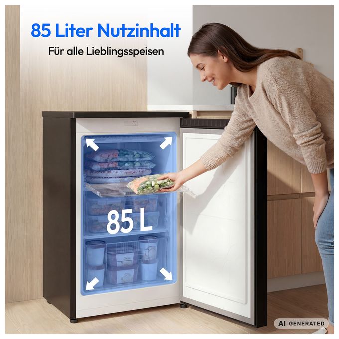 85 l Gefrierschrank 105 kWh Jahr  MD370018 (Schwarz) 