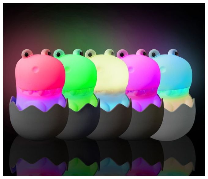 Warmweiß (3000K) Blau, Grün, Pink, Rot, Weiß, Gelb Batterie/Akku MegaLight Diggy Dino Nachtlicht 
