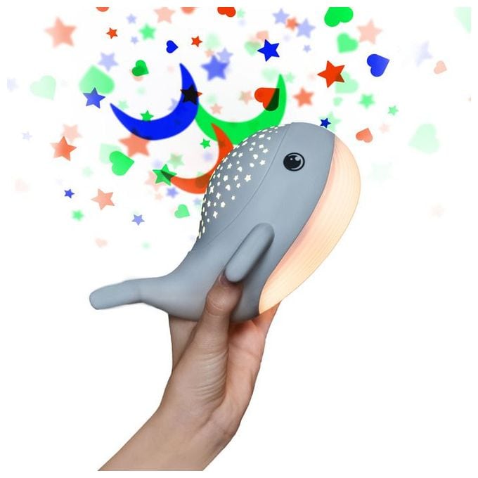 Blau, Grün, Rot, Warmweiß Batterie/Akku MegaLight Willy Whale Nachtlicht 