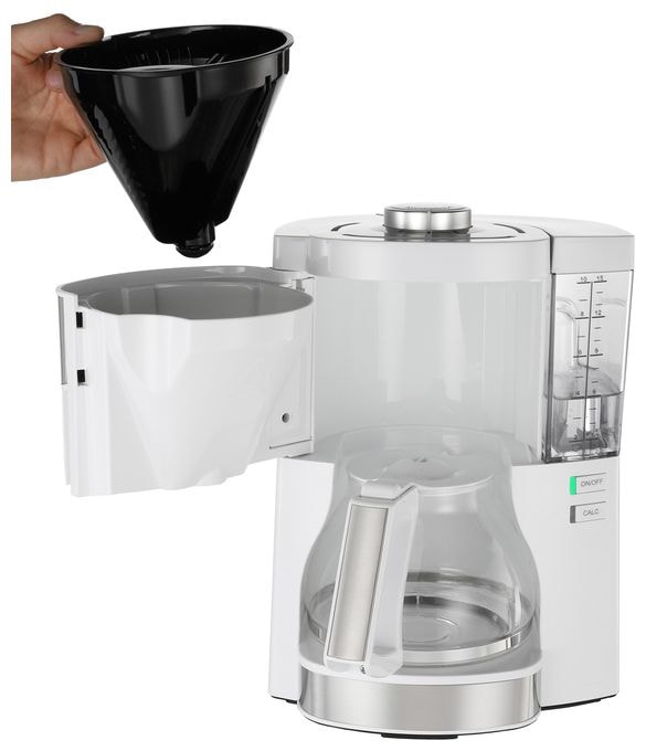15 Tassen Filterkaffeemaschine  1025-05 (Silber, Weiß) 